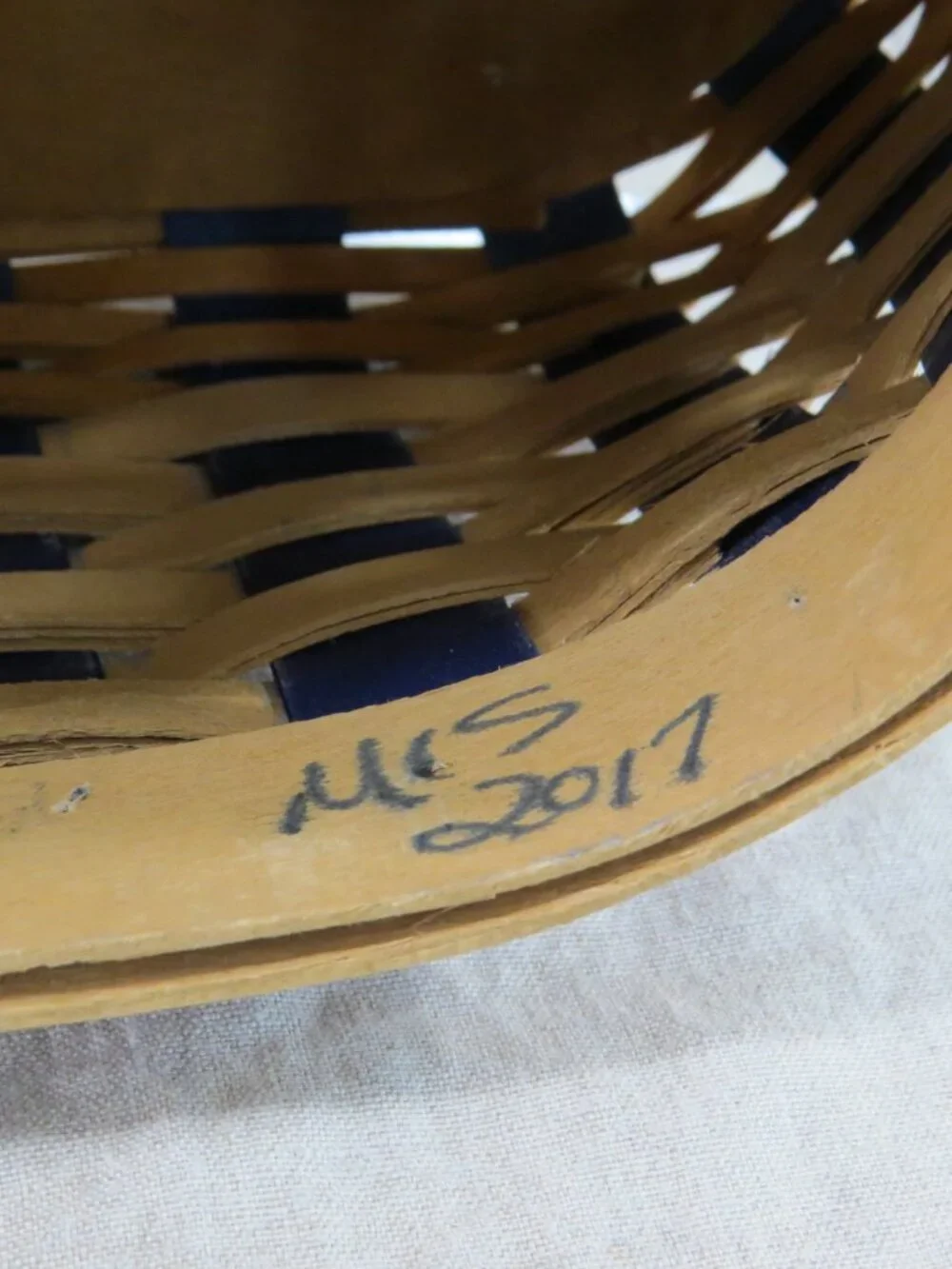 Longaberger Bicentennial 2017 Dresden Basket - Blue and Tan, No Lid, No Liner